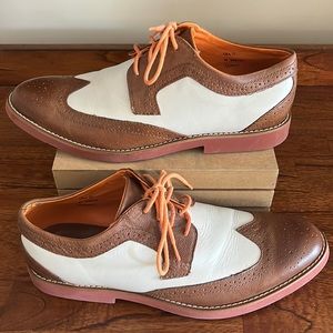 Buks by Walkover, Sz 11, two tone brown and white leather